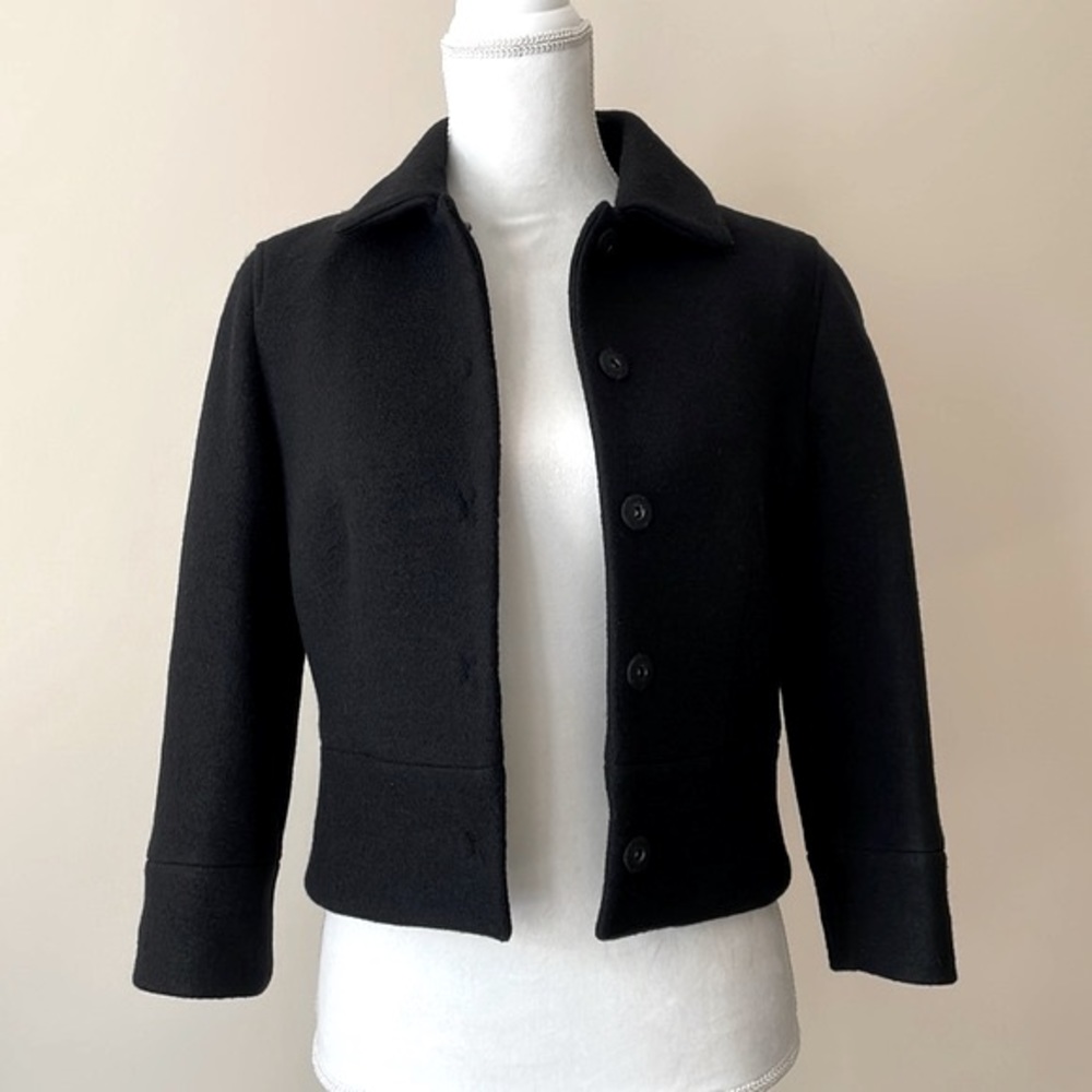 Club Monaco Black Wool Cropped Jacket - Picture 5 of 13